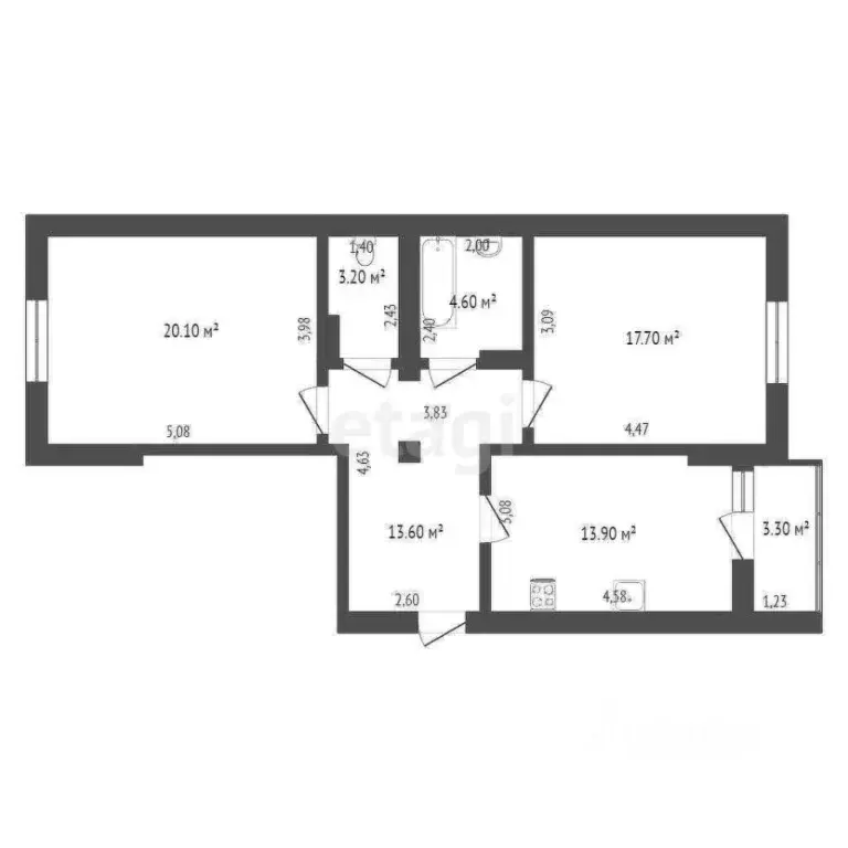 2-к кв. Севастополь ул. Токарева, 18Б (78.0 м) - Фото 1