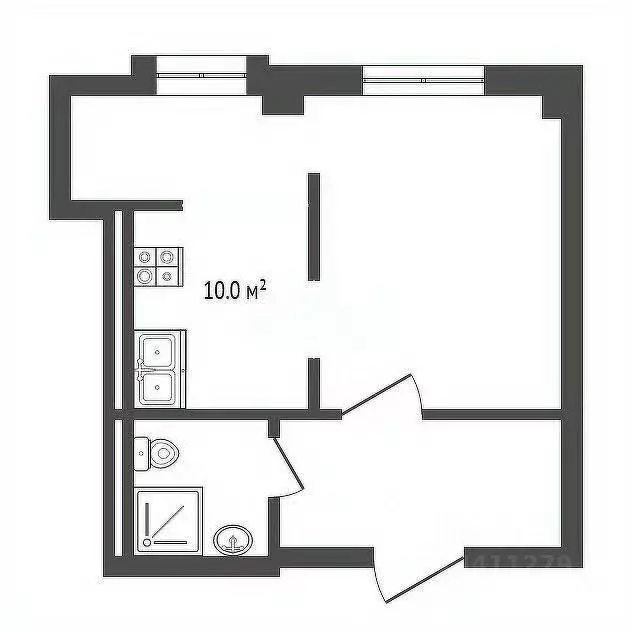 Студия Белгородская область, Белгород ул. Семейная, 37 (27.0 м) - Фото 2