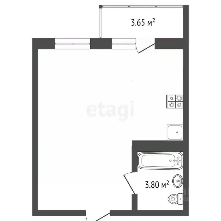 Студия Ханты-Мансийский АО, Ханты-Мансийск ул. Гагарина, 150 (34.3 м) - Фото 1