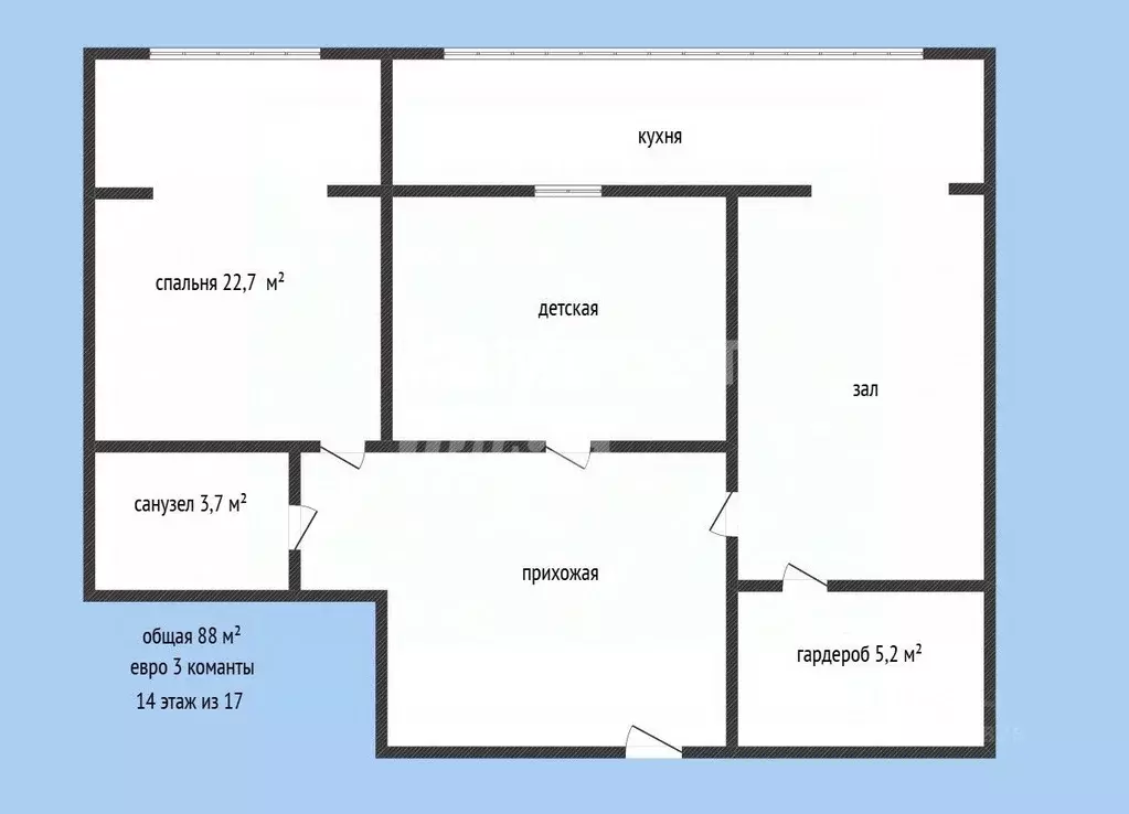 3-к кв. Дагестан, Каспийск ул. Молодежная, 4А (88.0 м) - Фото 1