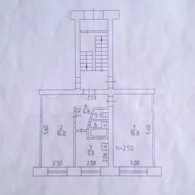 2-к. квартира, 44,5 м, 1/5 эт. - Фото 0