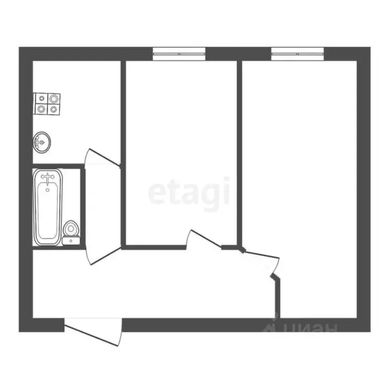 2-к кв. Владимирская область, Ковров ул. Олега Кошевого, 11 (44.7 м) - Фото 1