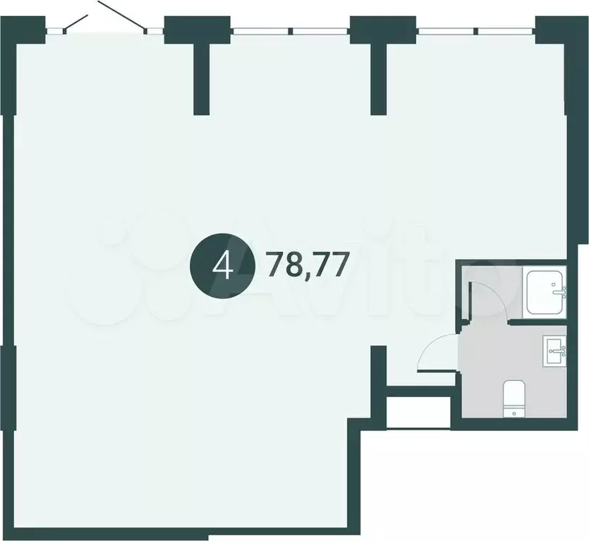 Продается офисное помещение, площадь 78.77 кв.м - Фото 0