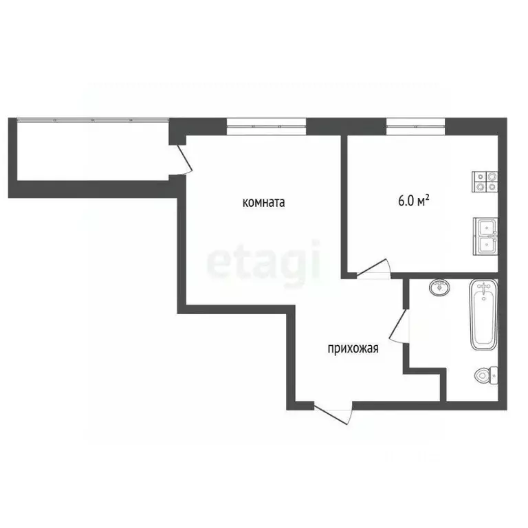 1-к кв. Владимирская область, Муром Московская ул., 71 (27.9 м) - Фото 1