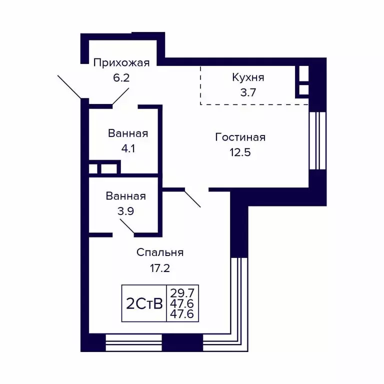 2-комнатная квартира: Новосибирск, Красносельская улица (47.6 м) - Фото 0