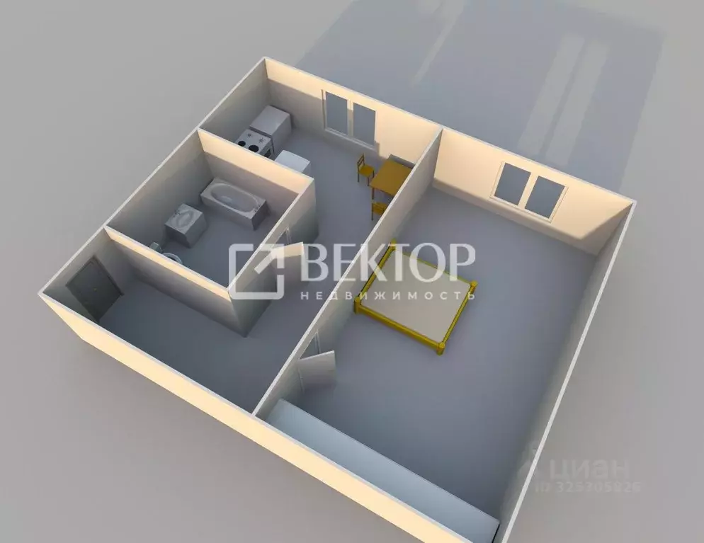 1-к кв. Ярославская область, Ярославль ул. Кудрявцева, 3 (30.1 м) - Фото 2