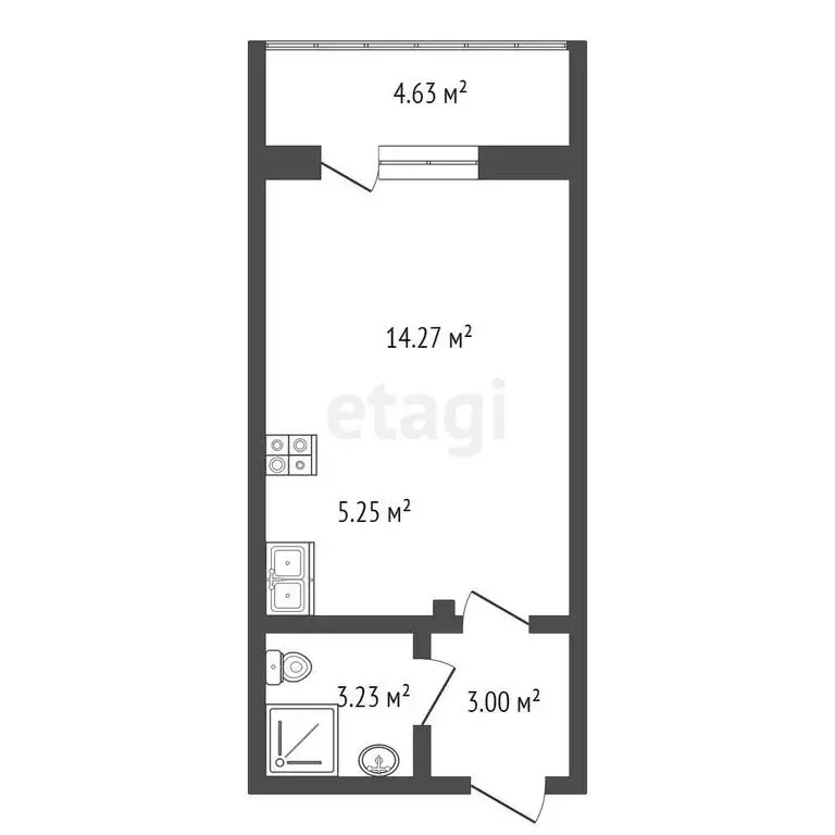 Квартира-студия: Псковский район, Завеличенская волость, деревня ... - Фото 1