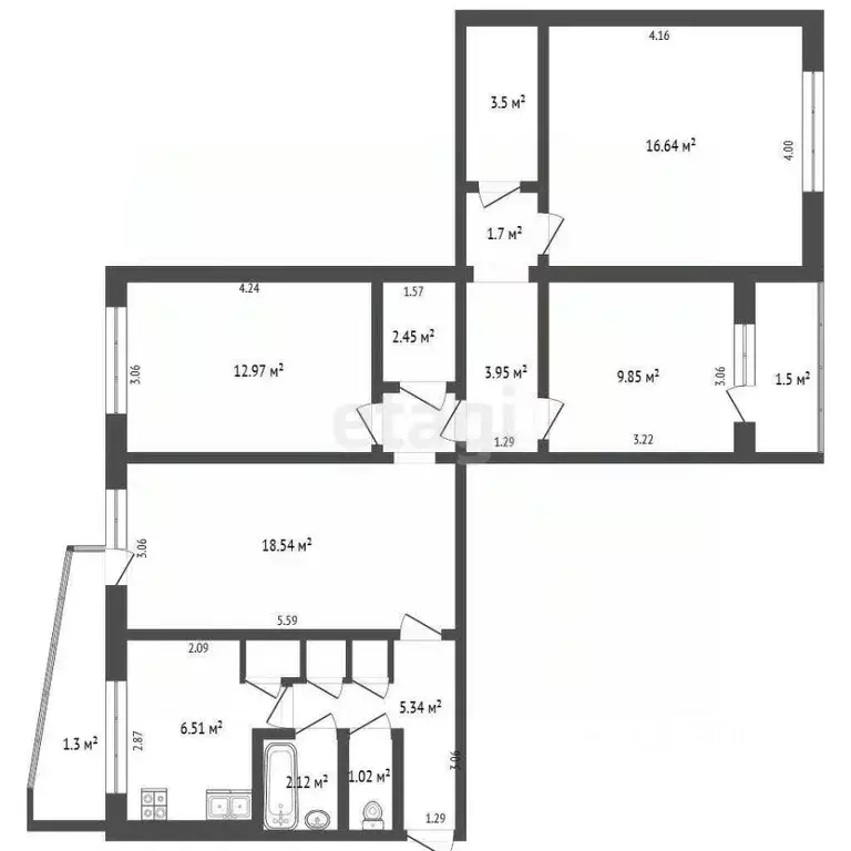 4-к кв. Мордовия, Саранск Севастопольская ул., 60 (85.7 м) - Фото 1