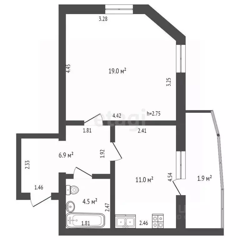 1-к кв. Мордовия, Саранск ул. Победы, 20 (41.1 м) - Фото 1