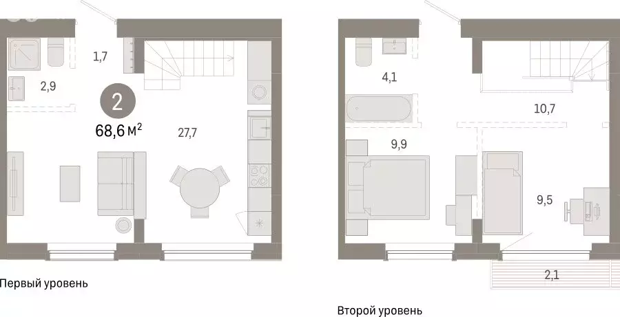 2-комнатная квартира: Новосибирск, квартал Лебедевский (68.6 м) - Фото 1