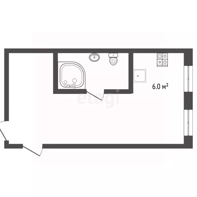 Студия Ростовская область, Батайск ул. Кирова, 9/1 (42.0 м) - Фото 2