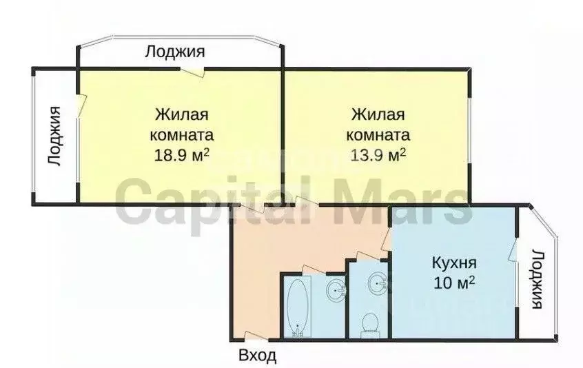 2-к кв. Московская область, Химки Совхозная ул., 8 (56.3 м) - Фото 1