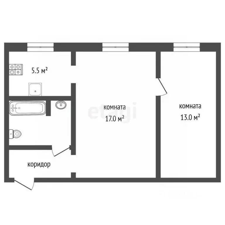 2-к кв. Псковская область, Псковский район, Завеличенская волость, д. ... - Фото 2