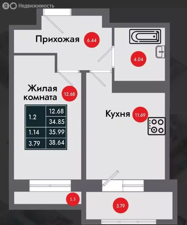 1-комнатная квартира: Новый Уренгой, Таёжная улица, 76А (34.7 м) - Фото 0