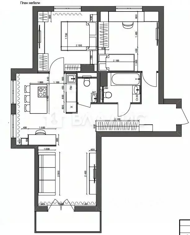 3-к кв. Ленинградская область, Гатчина Красносельское ш., 4Ак3 (68.4 ... - Фото 2