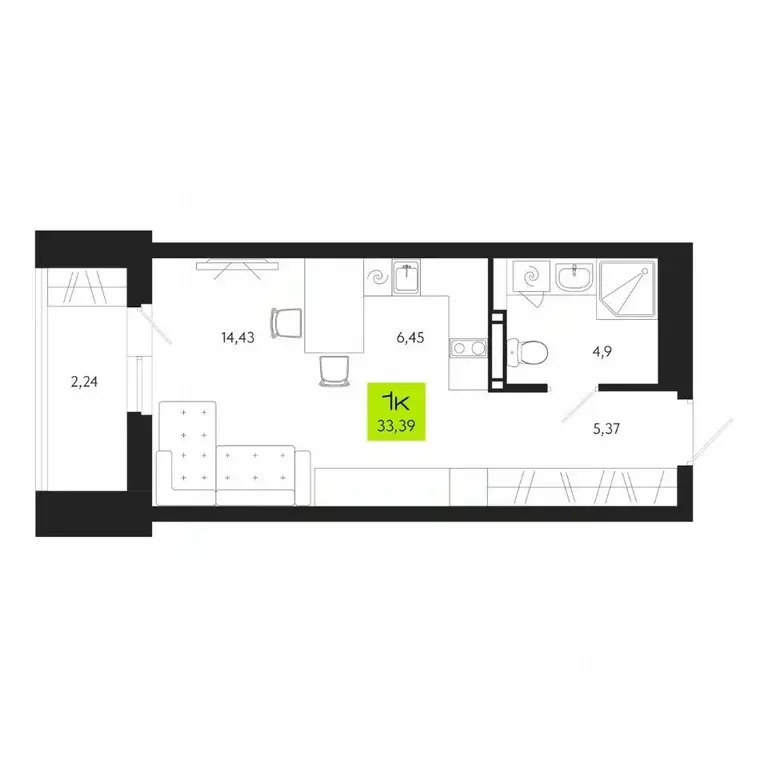 1-к кв. Томская область, Томск Уютный жилой квартал, ул. Маяковского, ... - Фото 1