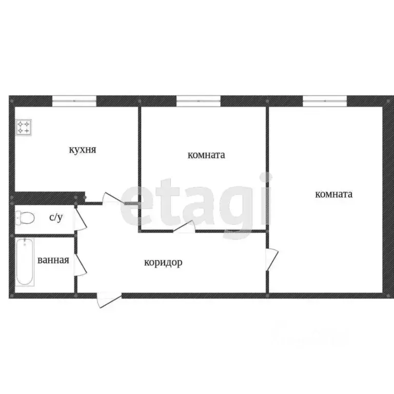 2-к кв. Ханты-Мансийский АО, Сургут ул. Маяковского, 34 (45.0 м) - Фото 1