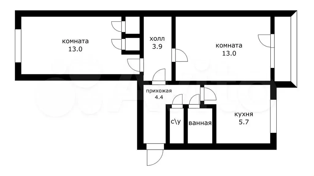 2-к. квартира, 46 м, 3/5 эт. - Фото 0