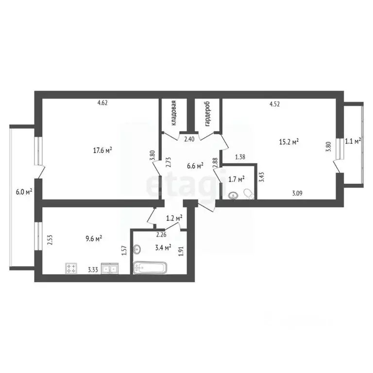 2-к кв. Крым, Феодосия ул. Грина, 35к2 (57.1 м) - Фото 0