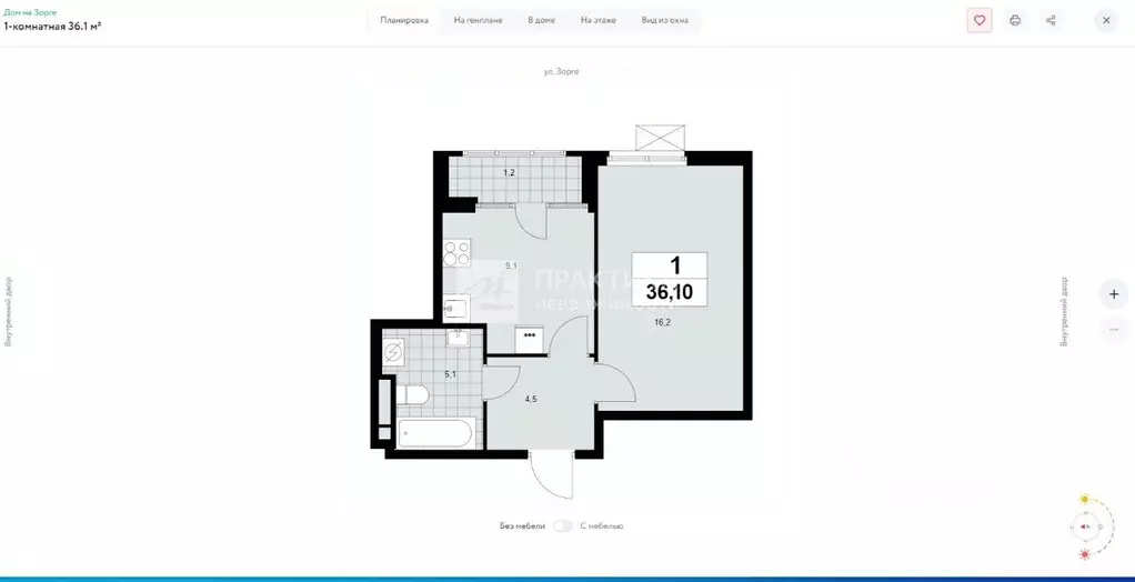 1-к кв. Москва ул. Зорге, 25С2 (36.1 м) - Фото 1