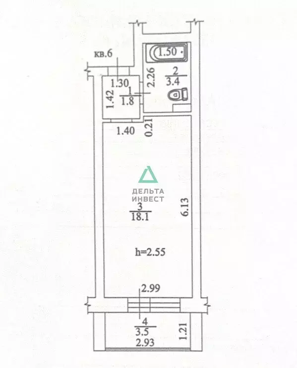 Квартира-студия: село Зубово, Весенняя улица, 3 (25.1 м) - Фото 1