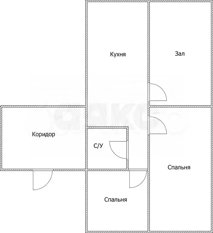 3-к. квартира, 62,4 м, 1/1 эт. - Фото 0