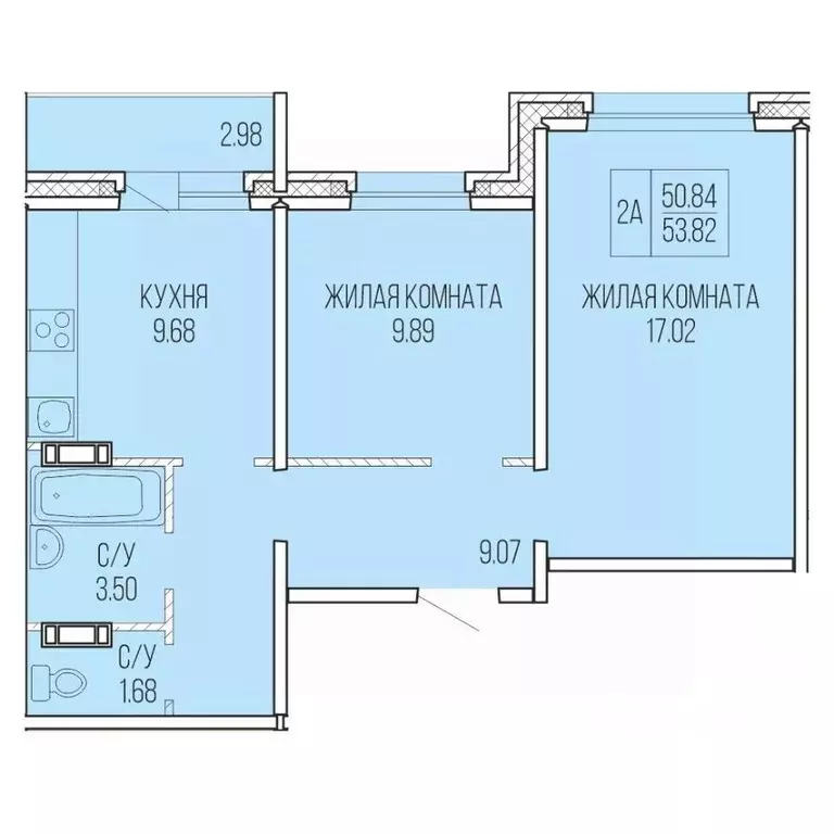 2-к кв. Архангельская область, Архангельск Карпогорская ул., 38 (52.33 ... - Фото 1