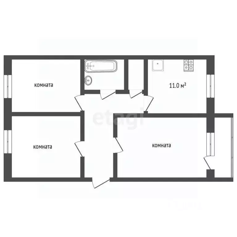 3-к кв. Владимирская область, Селивановский муниципальный округ, пос. ... - Фото 2