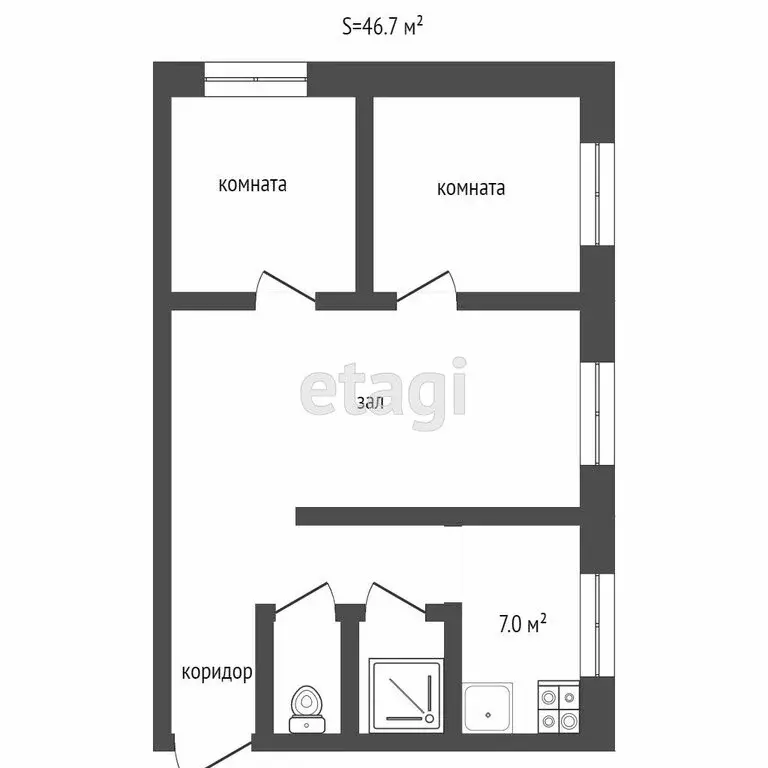 3-комнатная квартира: Петропавловск-Камчатский, улица Абеля, 4 (47.1 ... - Фото 1