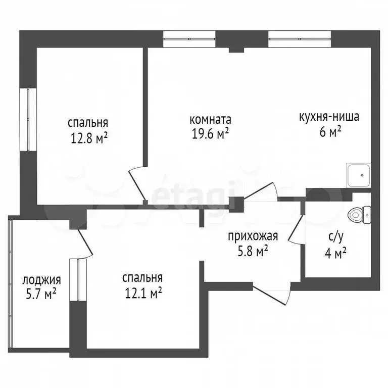 2-к. квартира, 37,8 м, 10/15 эт. - Фото 0