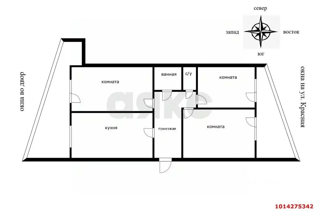 3-к кв. Краснодарский край, Краснодар Красная ул. (74.0 м) - Фото 2