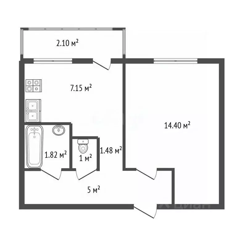 1-к кв. Ленинградская область, Сертолово Всеволожский район, Черная ... - Фото 2