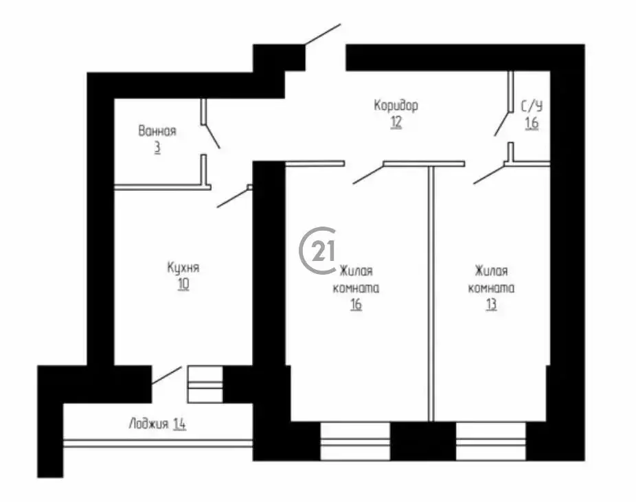 2-комнатная квартира: деревня Крутые Выселки, улица Ю. А. Жоголева, 3 ... - Фото 1