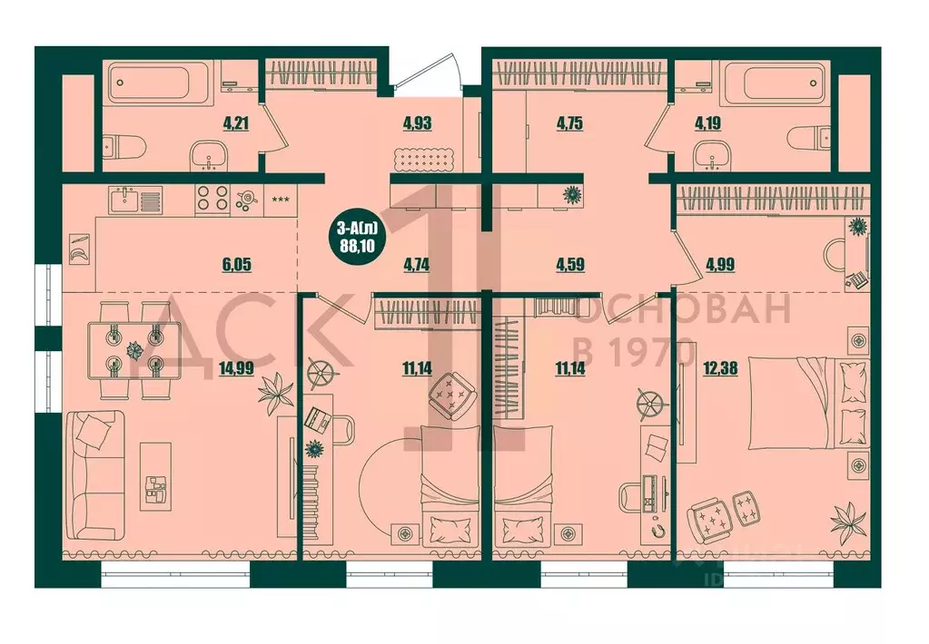 3-к кв. Ханты-Мансийский АО, Сургут 39-й мкр, Крылов жилой комплекс ... - Фото 1