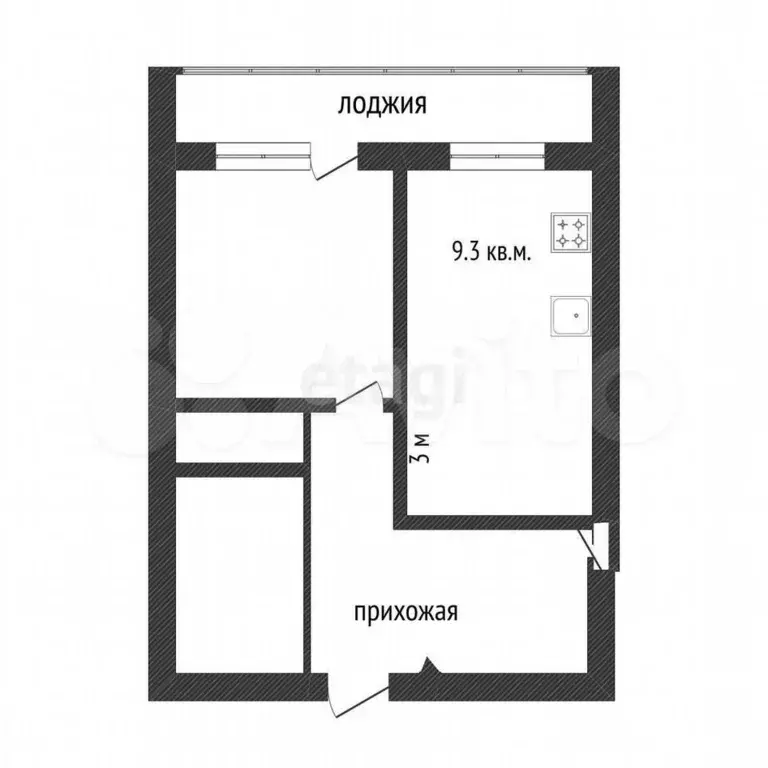 1-к. квартира, 38 м, 6/9 эт. - Фото 0