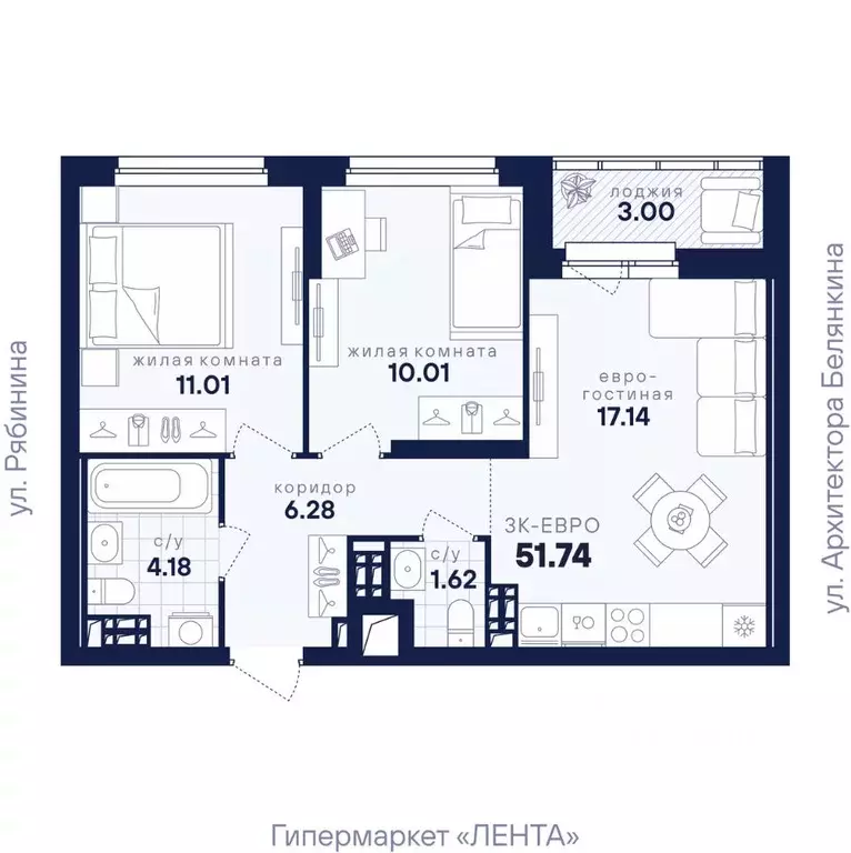 2-к кв. Свердловская область, Екатеринбург Академический мкр, ... - Фото 1