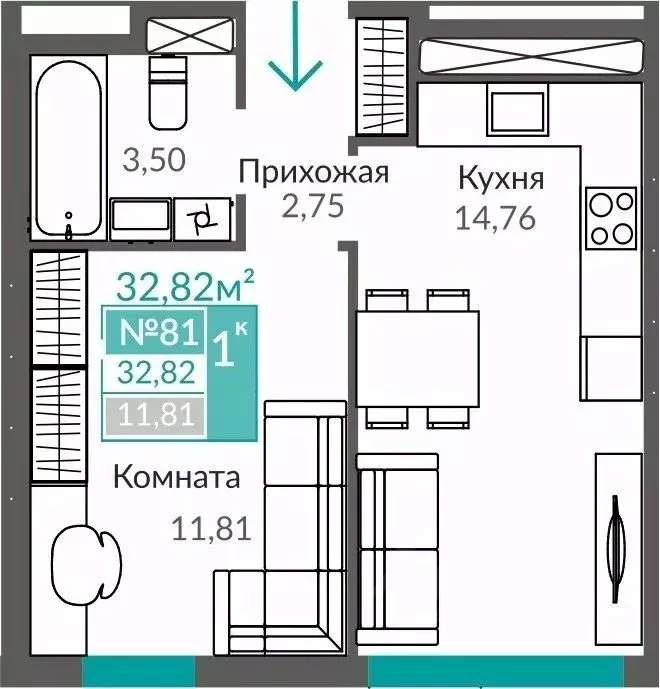 1-к кв. Крым, Симферополь Крымская роза мкр, Абрикос жилой комплекс ... - Фото 0