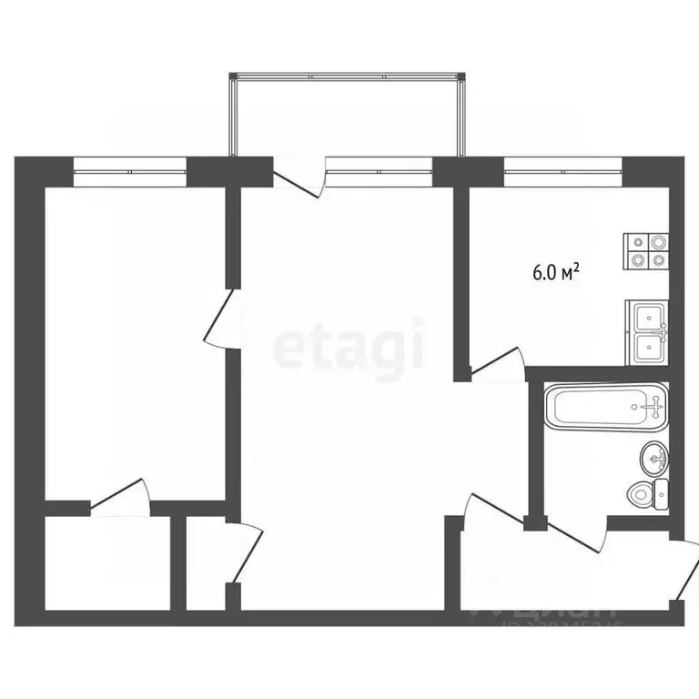 2-к кв. Нижегородская область, Балахна ул. Дзержинского, 34 (44.9 м) - Фото 2