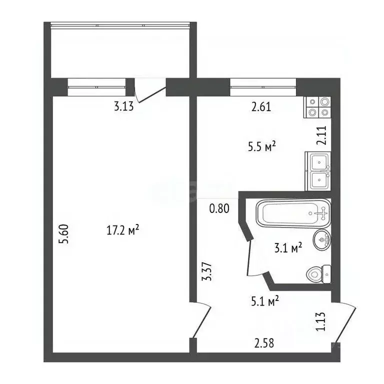 1-к кв. Владимирская область, Ковров ул. Зои Космодемьянской, 1/6 ... - Фото 1