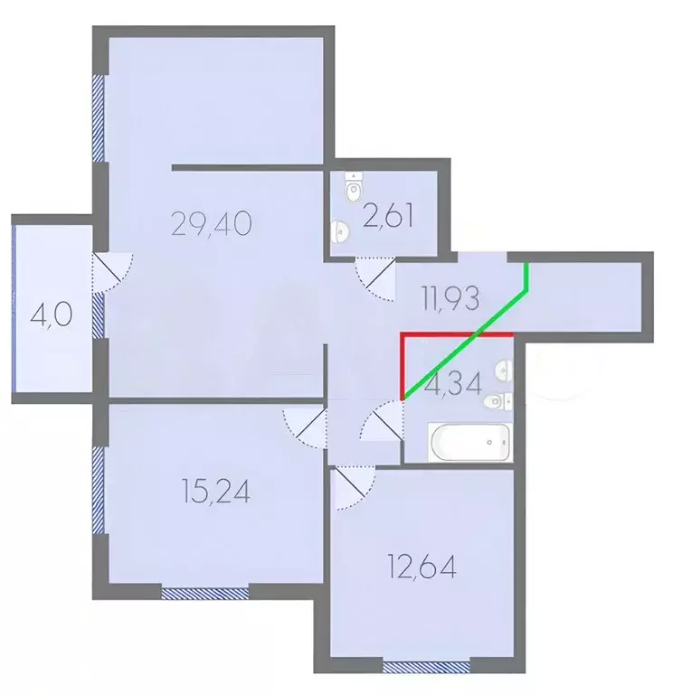 2-к кв. Ленинградская область, Ломоносовский район, Аннинское ... - Фото 1