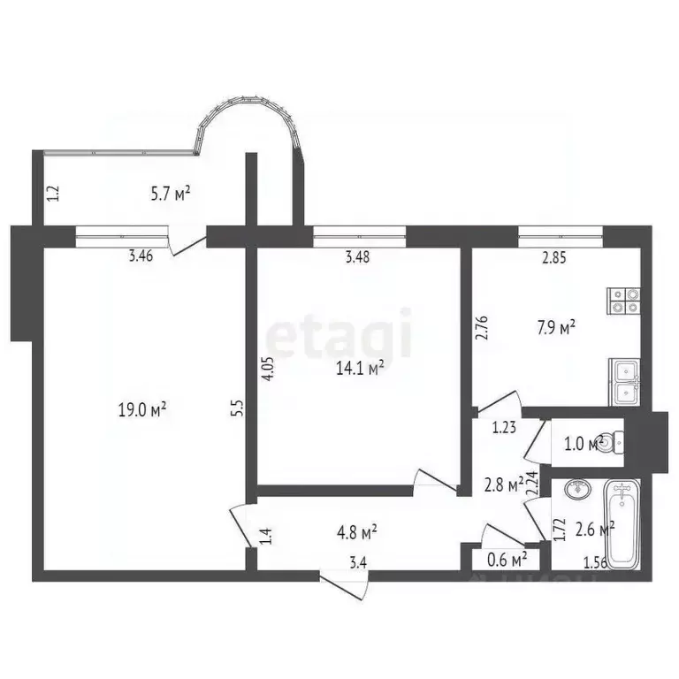 2-к кв. Самарская область, Самара Ново-Садовая ул., 216 (55.0 м) - Фото 0