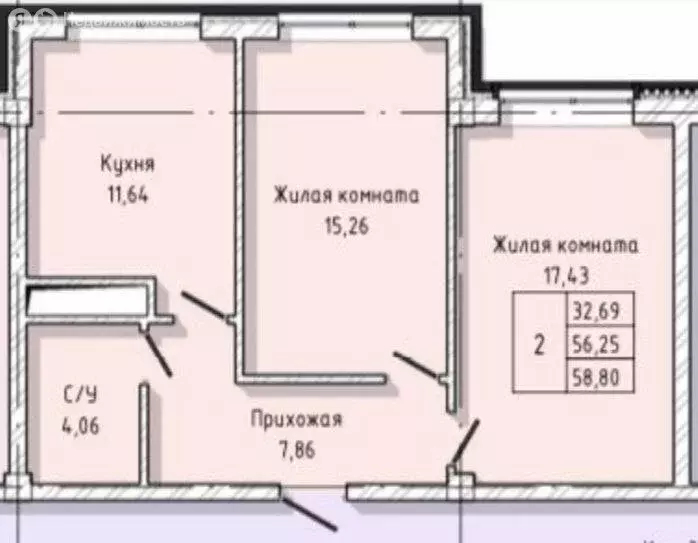 2-комнатная квартира: Нальчик, район Горная, Солнечная улица, 7/11 ... - Фото 1