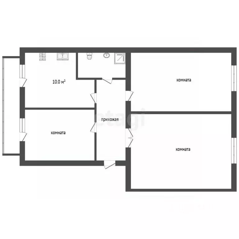 3-к кв. Севастополь ул. Большая Морская, 43 (78.5 м) - Фото 2