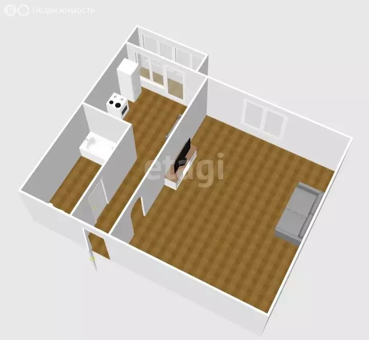 1-комнатная квартира: Холмск, Капитанская улица, 5 (35.1 м) - Фото 2