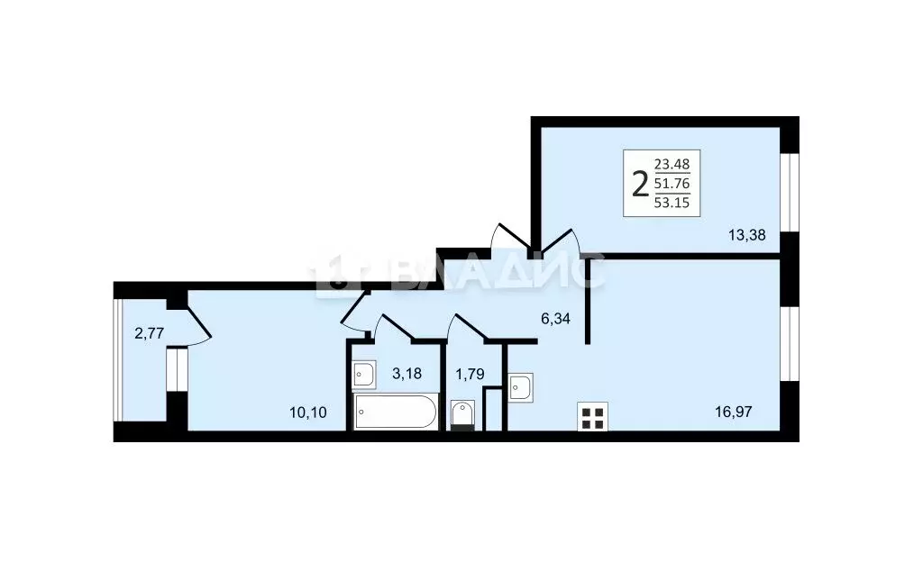 2-комнатная квартира: Мурино, улица Шувалова, 39 (53.2 м) - Фото 0