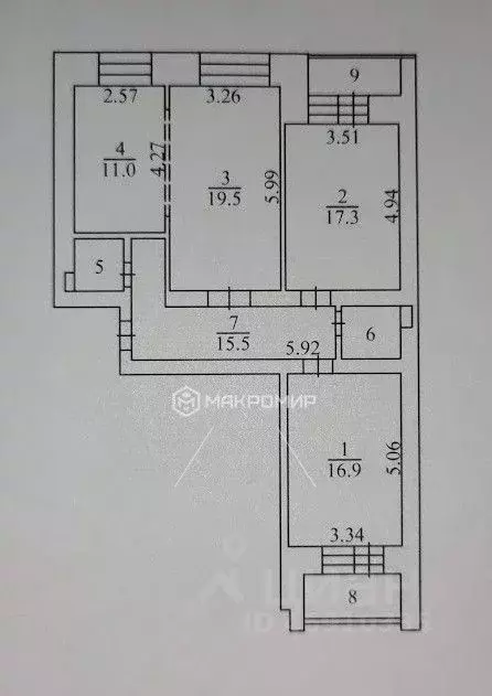 3-к кв. Новосибирская область, Новосибирск ул. Дениса Давыдова, 9 ... - Фото 2