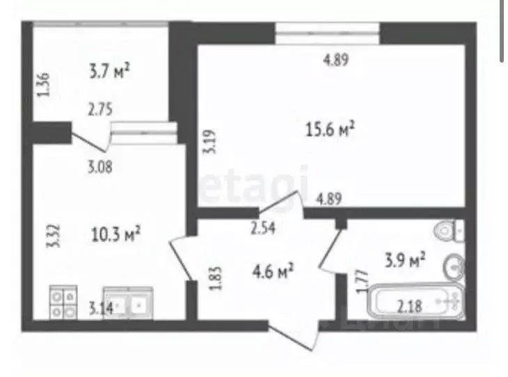1-к кв. Башкортостан, Стерлитамак ул. 7 Ноября, 101 (37.1 м) - Фото 2