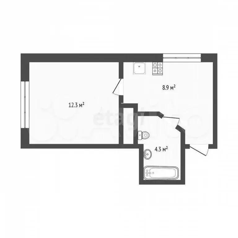 Квартира-студия, 25,5 м, 19/19 эт. - Фото 0