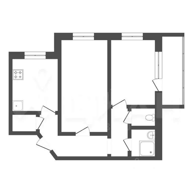 2-к кв. Тюменская область, Тюмень Уральская ул., 53к2 (53.0 м) - Фото 1