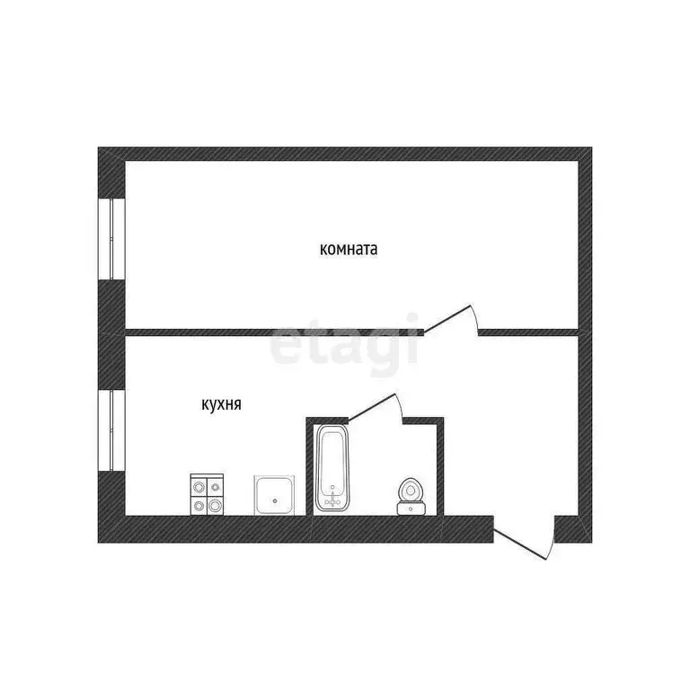 1-комнатная квартира: Кириши, улица Энергетиков, 21 (34.5 м) - Фото 0